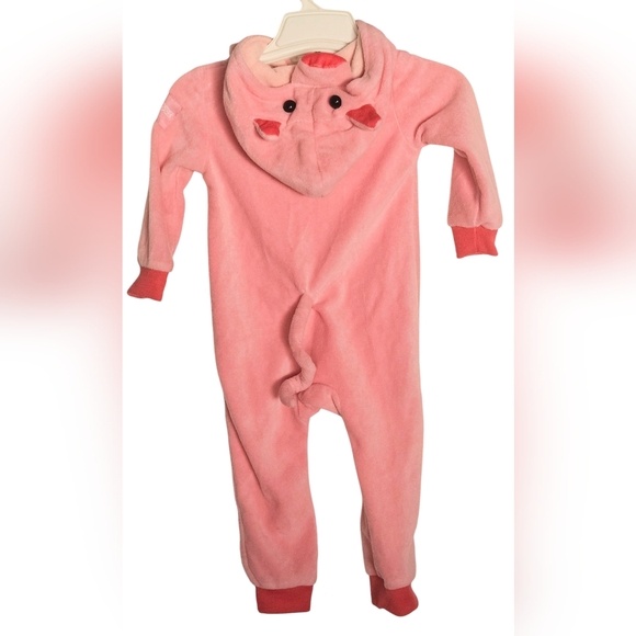 Tipsy Elves Pink 🐖 Piglet Toddler One Piece Pajamas Cosume w/Hood- 12 mos - Picture 4 of 6